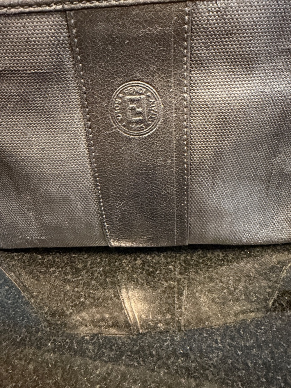 Fendi Black Canvas Cosmetic Case with Leather Trim VINTAGE